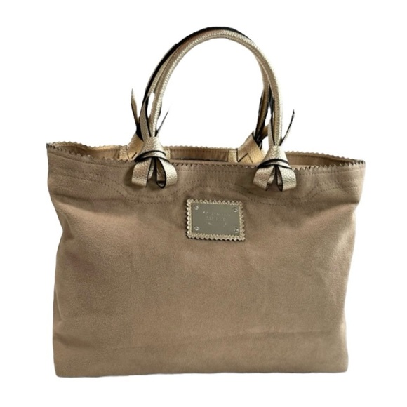 🤑 4/$24 Victoria’s Secret Faux Suede Tan Tote Bag - Picture 1 of 12
